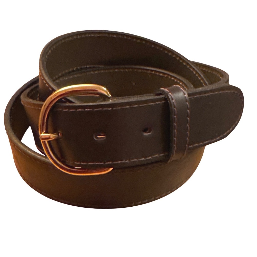 Genuine Leather Belt Brown Gold Tone Buckle 4992 Classic USA Men's 50
